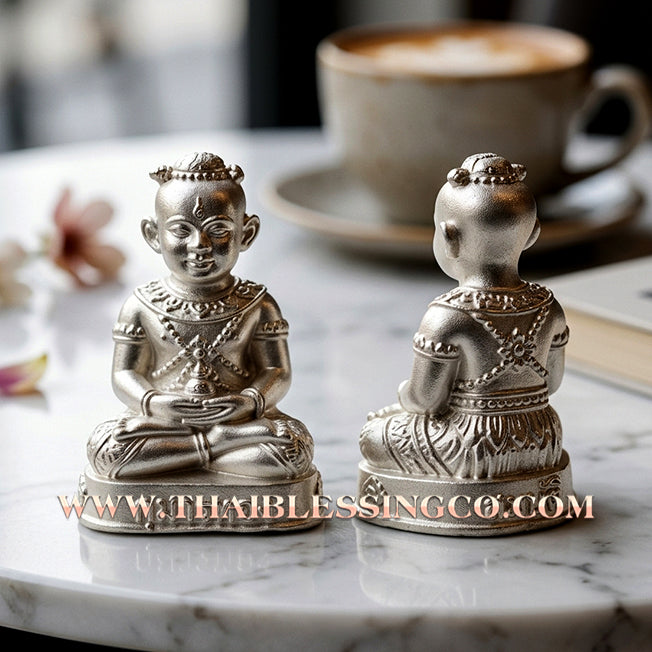 👦 Sacred "Guman Thong Plot Nee" (The Debt-Clearing Millionaire) – Sandblasted Silver Plated Edition: The Ultimate Engine for Financial Liberation, Rapid Wealth Accumulation, and Total Prosperity!
