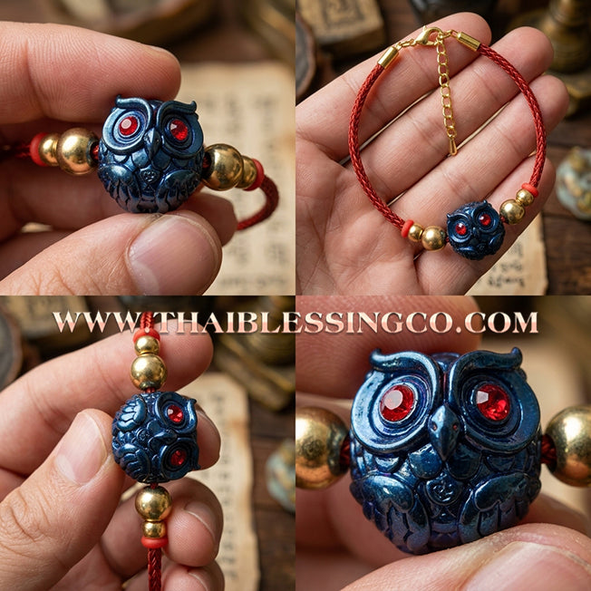✨🕉️ Sacred Iridescent "Jewel Beetle" Bronze Phaya Nok Thue Thue (Great Owl of Fortune): Kruba Tao, Wat Ubosot Ban Lao (2020 Exclusive Edition) – The Ultimate Lanna Talisman for Mystical Wealth, Trade Dominance, and Infinite Abundance