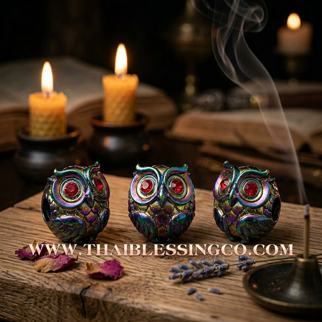 ✨🕉️ Sacred Iridescent "Rainbow" Bronze Phaya Nok Thue Thue (Great Owl of Fortune): Kruba Tao, Wat Ubosot Ban Lao (2020 Exclusive Edition) – The Ultimate Lanna Talisman for Multi-Dimensional Wealth, Trade Mastery, and Infinite Abundance