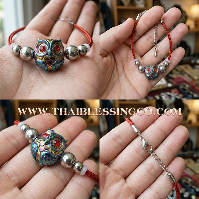 ✨🕉️ Sacred Iridescent "Rainbow" Bronze Phaya Nok Thue Thue (Great Owl of Fortune): Kruba Tao, Wat Ubosot Ban Lao (2020 Exclusive Edition) – The Ultimate Lanna Talisman for Multi-Dimensional Wealth, Trade Mastery, and Infinite Abundance