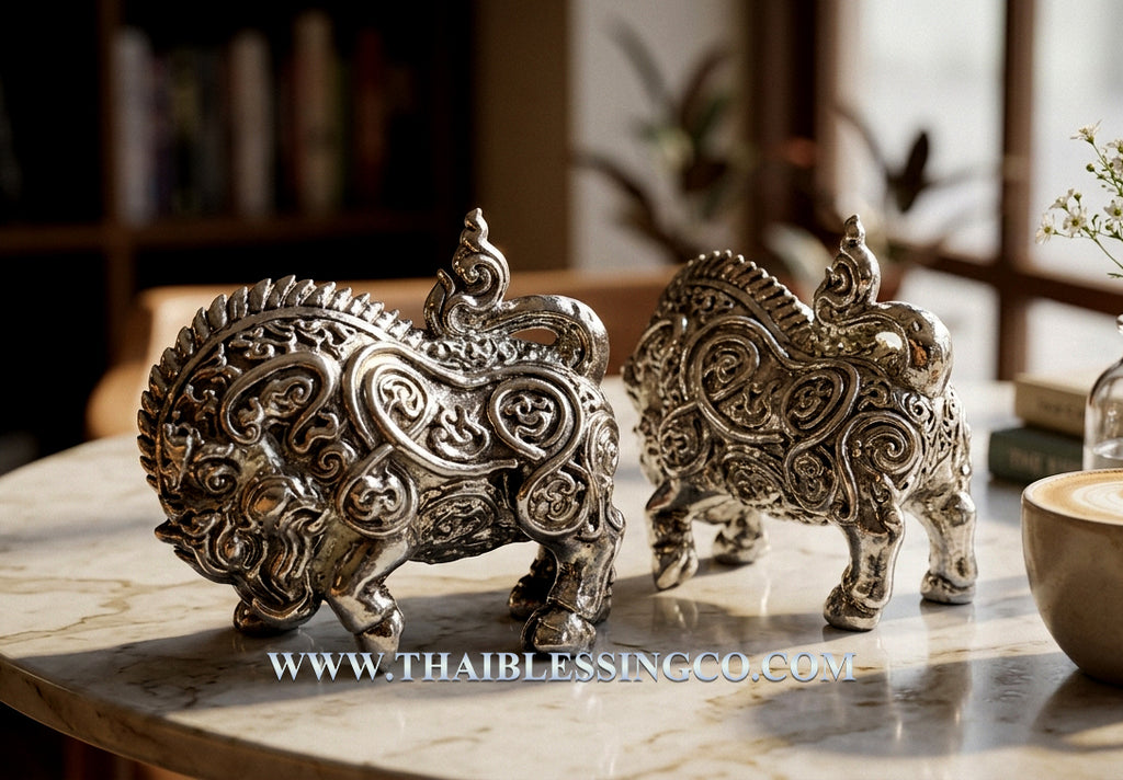 🐗Sacred Iron Tusk: Authentic Thai Silver-Plated Copper Wild Boar Amulet by Luang Phor Wan, Wat Khlong Khun – Ultimate Protection & Success Talisman for Power, Wealth, and Resilience (2.7 x 2.4 cm)
