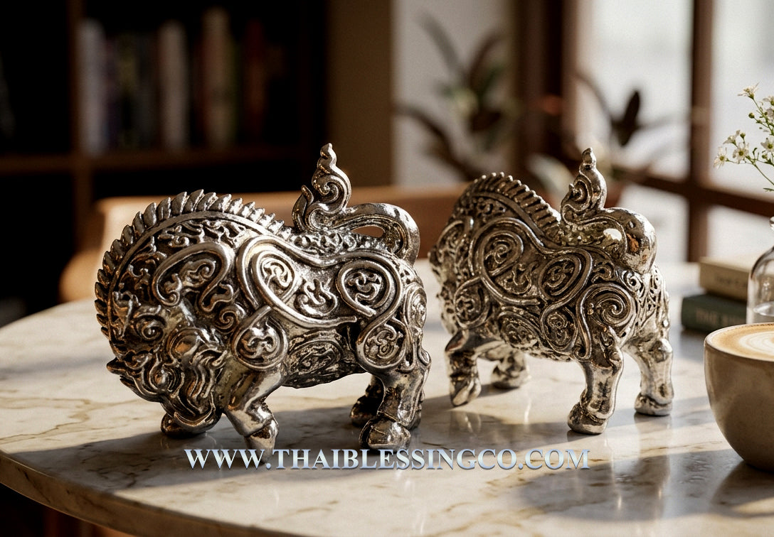 🐗Sacred Iron Tusk: Authentic Thai Silver-Plated Copper Wild Boar Amulet by Luang Phor Wan, Wat Khlong Khun – Ultimate Protection & Success Talisman for Power, Wealth, and Resilience (2.7 x 2.4 cm)