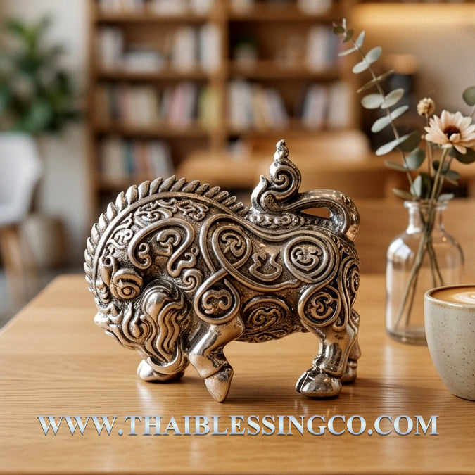 🐗Sacred Iron Tusk: Authentic Thai Silver-Plated Copper Wild Boar Amulet by Luang Phor Wan, Wat Khlong Khun – Ultimate Protection & Success Talisman for Power, Wealth, and Resilience (2.7 x 2.4 cm)