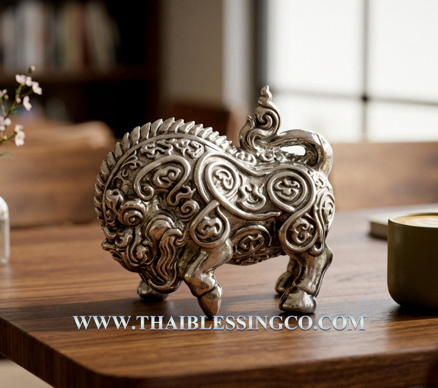 🐗Sacred Iron Tusk: Authentic Thai Silver-Plated Copper Wild Boar Amulet by Luang Phor Wan, Wat Khlong Khun – Ultimate Protection & Success Talisman for Power, Wealth, and Resilience (2.7 x 2.4 cm)