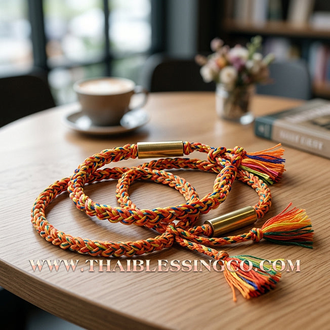 ✨🕉️ Sacred "Kamlai Chueak Phirot" (Indestructible Knot) Protection Bracelet: Ta Poon (Pu Khem Thong), Master Layman of Phetchabun – The Ancient Jungle Talisman for Absolute Safety, Survival, and Spiritual Shielding