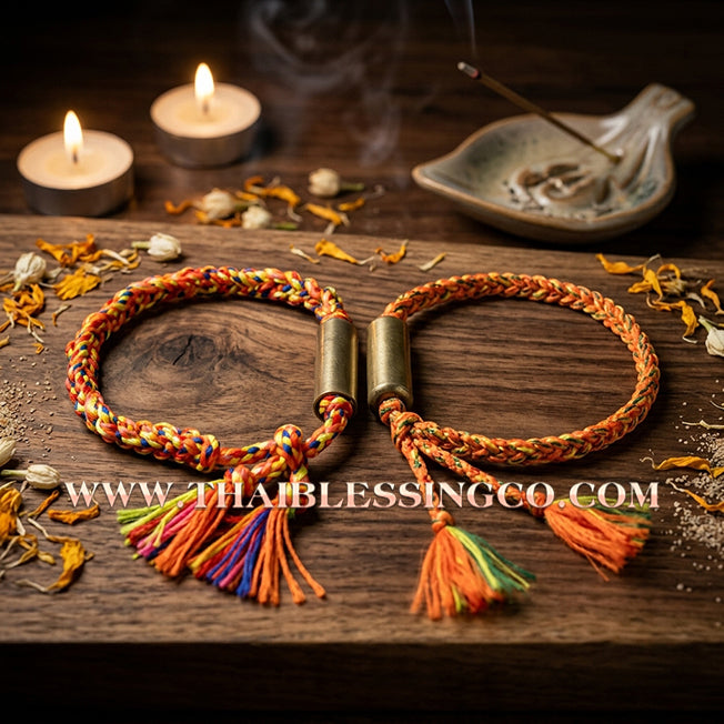✨🕉️ Sacred "Kamlai Chueak Phirot" (Indestructible Knot) Protection Bracelet: Ta Poon (Pu Khem Thong), Master Layman of Phetchabun – The Ancient Jungle Talisman for Absolute Safety, Survival, and Spiritual Shielding