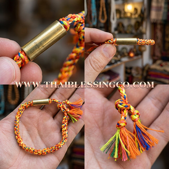 ✨🕉️ Sacred "Kamlai Chueak Phirot" (Indestructible Knot) Protection Bracelet: Ta Poon (Pu Khem Thong), Master Layman of Phetchabun – The Ancient Jungle Talisman for Absolute Safety, Survival, and Spiritual Shielding