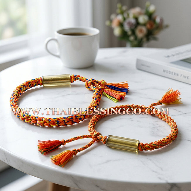 ✨🕉️ Sacred "Kamlai Chueak Phirot" (Indestructible Knot) Protection Bracelet: Ta Poon (Pu Khem Thong), Master Layman of Phetchabun – The Ancient Jungle Talisman for Absolute Safety, Survival, and Spiritual Shielding