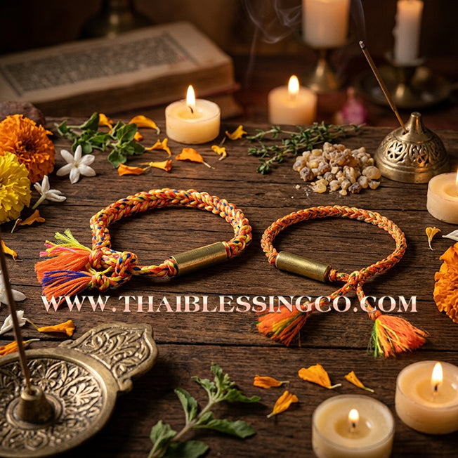 ✨🕉️ Sacred "Kamlai Chueak Phirot" (Indestructible Knot) Protection Bracelet: Ta Poon (Pu Khem Thong), Master Layman of Phetchabun – The Ancient Jungle Talisman for Absolute Safety, Survival, and Spiritual Shielding