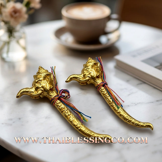 🐘 Sacred "Khotcha Kutsa" Goad of Fortune: Authentic Elephant Hook Amulet for Boundless Wealth & Luck by Phra Arjan Charin, Wat Sothon Wararam (2022)