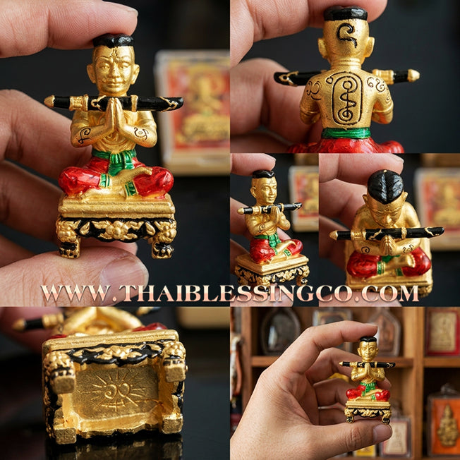 🔱 Sacred Khun Paen "Mon Sane Na Na Thong": Authentic Thai Gold-Plated Samlit Amulet for Supreme Charisma & Divine Attraction by Arjan Subin (2024)