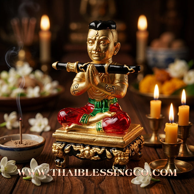 🔱 Sacred Khun Paen "Mon Sane Na Na Thong": Authentic Thai Gold-Plated Samlit Amulet for Supreme Charisma & Divine Attraction by Arjan Subin (2024)