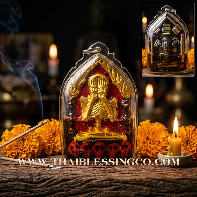 💖 Sacred Khun Paen Phrai Thong "Golden Spirit": Authentic Thai Charm Herb & Phrai Powder Amulet for Supreme Love, Charisma, and Luck by Arjan Song Yot (2014)