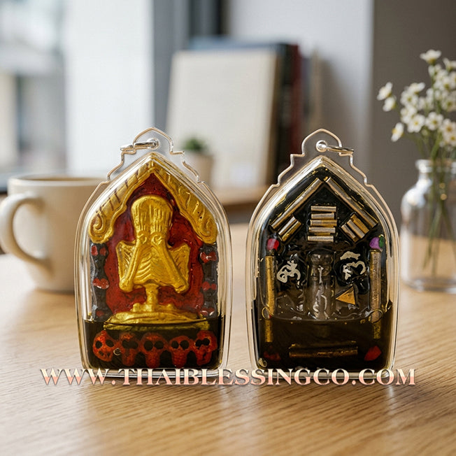 💖 Sacred Khun Paen Phrai Thong "Golden Spirit": Authentic Thai Charm Herb & Phrai Powder Amulet for Supreme Love, Charisma, and Luck by Arjan Song Yot (2014)
