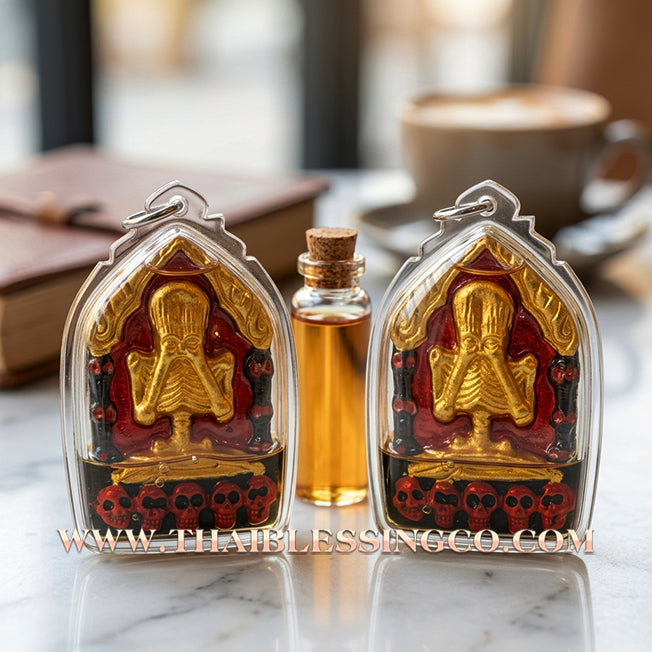 💖 Sacred Khun Paen Phrai Thong "Golden Spirit": Authentic Thai Charm Herb & Phrai Powder Amulet for Supreme Love, Charisma, and Luck by Arjan Song Yot (2014)