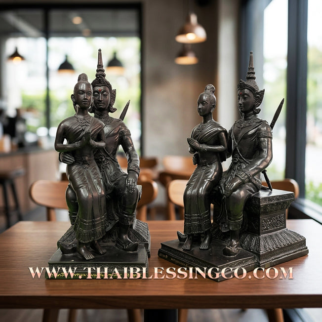 🔥 Sacred "Khun Paen Um Nang Pim" (The Legendary Conqueror & The Beloved) – Blackened Bronze Edition: Luang Pu Key, Wat Sri Lamyong, Surin (2014) – The Grand Engine for Hypnotic Attraction, Sovereign Power, and Unstoppable Financial Victory!