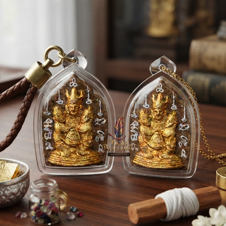 ✨ [The Supreme Master of Absolute Attraction] Sacred "Khun Phaen Lanna - Phaya Khao Kham" (Lanna Golden-Horned King) – "Saneh Nang Kruan" (The Charms of the Yearning Maiden) Edition – Master-Blessed by Kruba Nong, Wat Uthaitharam (2026)