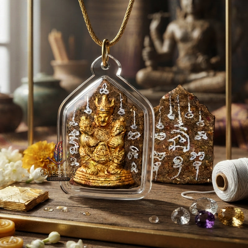 ✨ [The Supreme Master of Absolute Attraction] Sacred "Khun Phaen Lanna - Phaya Khao Kham" (Lanna Golden-Horned King) – "Saneh Nang Kruan" (The Charms of the Yearning Maiden) Edition – Master-Blessed by Kruba Nong, Wat Uthaitharam (2026)