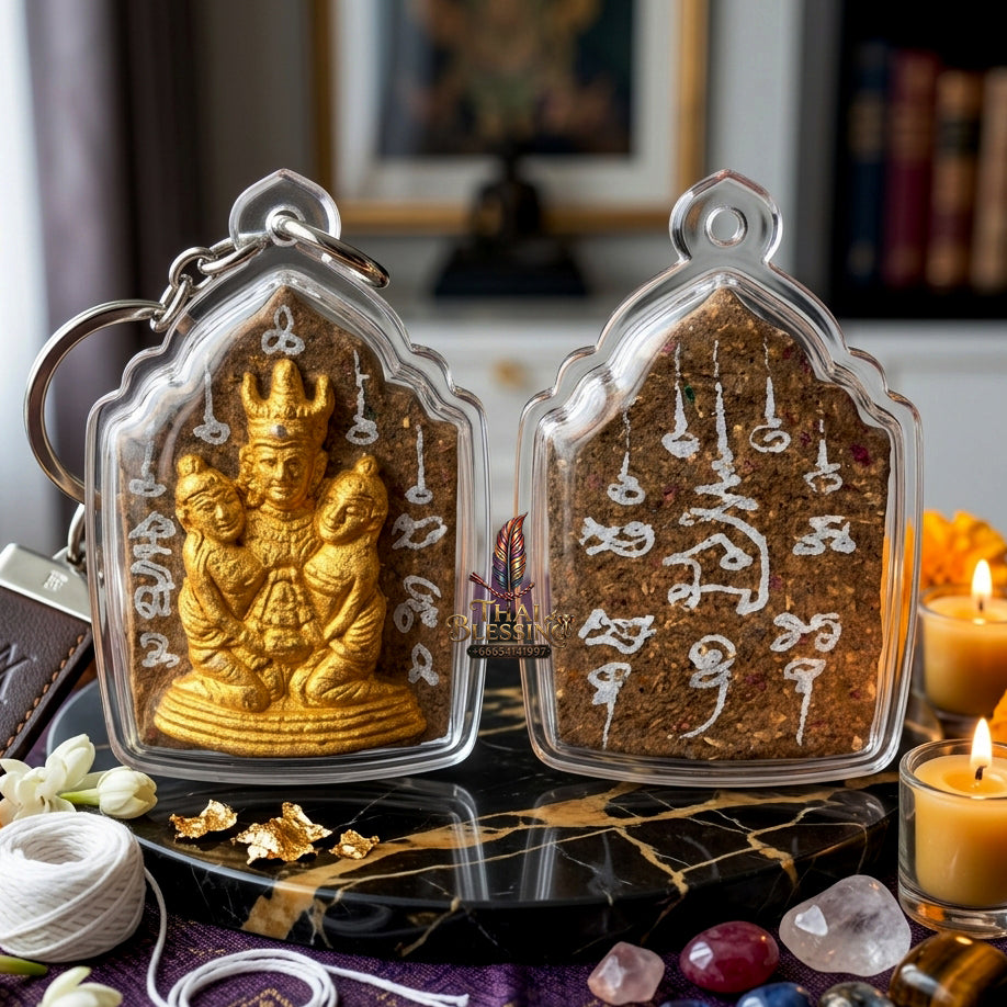 ✨ [The Supreme Master of Absolute Attraction] Sacred "Khun Phaen Lanna - Phaya Khao Kham" (Lanna Golden-Horned King) – "Saneh Nang Kruan" (The Charms of the Yearning Maiden) Edition – Master-Blessed by Kruba Nong, Wat Uthaitharam (2026)