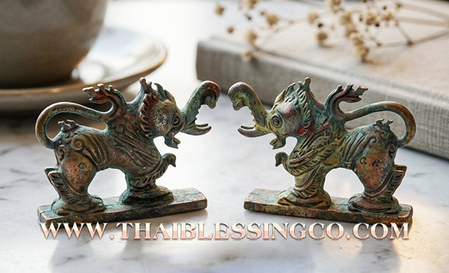 🦁🐘 Sacred "Kodchasri" Tri-Party Edition: Authentic Satta-Loha "Fire Skin" Beast of Supreme Fortune & Luck by Luang Pu Key (2012)