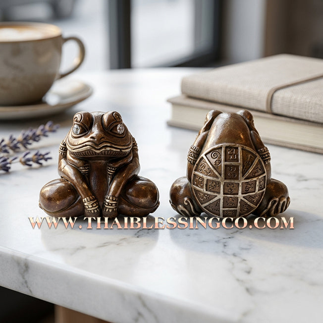 🐸 Sacred "Kop Kin Duean" Infinite Wealth Eclipse Frog: Authentic Thai Satta Alloy Talisman for Mega-Fortune & Debt Liquidation by Khru Ba Chai Ya Patthaphi (2019)