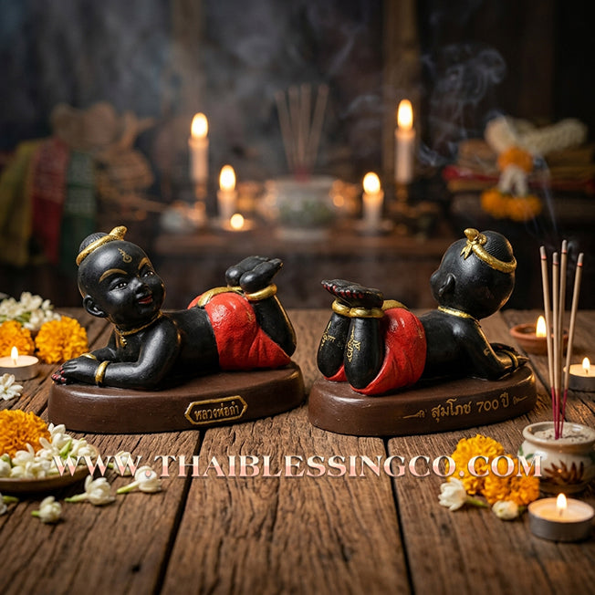 👦 Sacred "Kuman Chaosua Noi" (The Little Tycoon) – 8-Inch Altar Edition: Luang Pho Dam, Wat Phraphutthabat Rattana Khiri (2014) – The Earth-Energy Engine for Absolute Wealth, Supernatural Trade, and Sovereign Success!