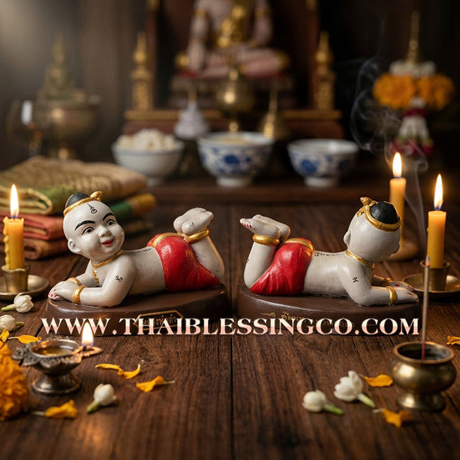 👦 Sacred "Kuman Chaosua Noi" (The Little Tycoon) – 8-Inch Altar Edition: Luang Pho Dam, Wat Phraphutthabat Rattana Khiri (2014) – The Earth-Energy Engine for Absolute Wealth, Supernatural Trade, and Sovereign Success!