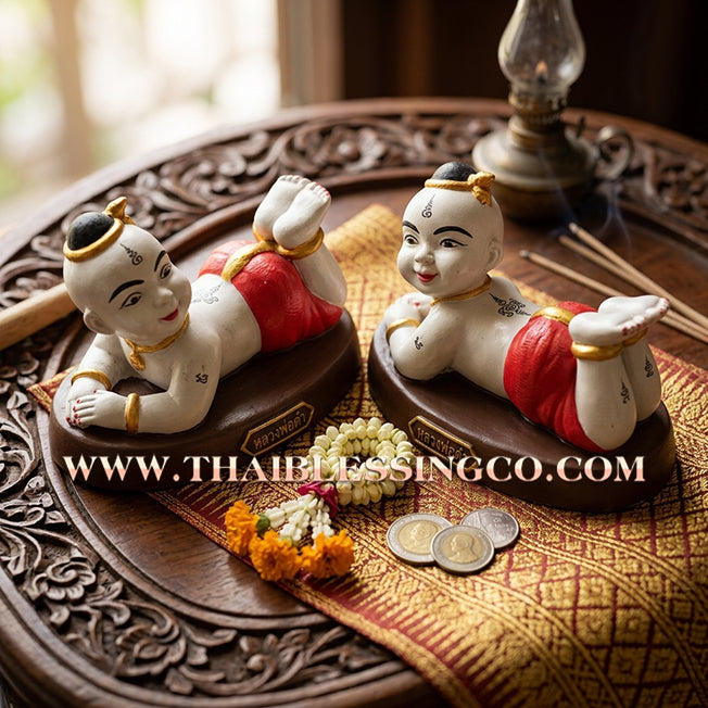👦 Sacred "Kuman Chaosua Noi" (The Little Tycoon) – 8-Inch Altar Edition: Luang Pho Dam, Wat Phraphutthabat Rattana Khiri (2014) – The Earth-Energy Engine for Absolute Wealth, Supernatural Trade, and Sovereign Success!