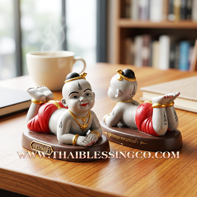👦 Sacred "Kuman Chaosua Noi" (The Little Tycoon) – 8-Inch Altar Edition: Luang Pho Dam, Wat Phraphutthabat Rattana Khiri (2014) – The Earth-Energy Engine for Absolute Wealth, Supernatural Trade, and Sovereign Success!