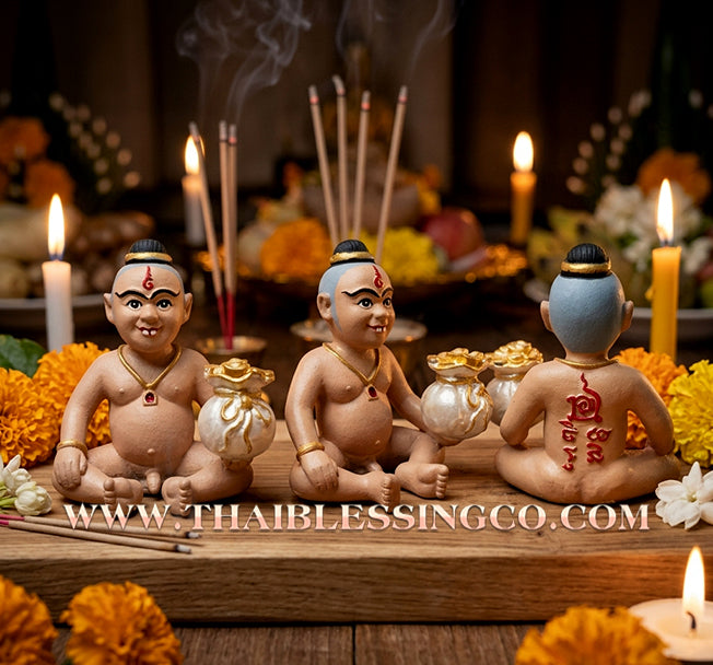 👦 Sacred "Kuman Chaosua Noi" (The Little Tycoon) – Painted Altar Edition: Ajarn Weerathep Yan Khru Prasit (2017) – The Mystical Financial Engine for Rapid Wealth, Market Intuition, and Sovereign Protection!