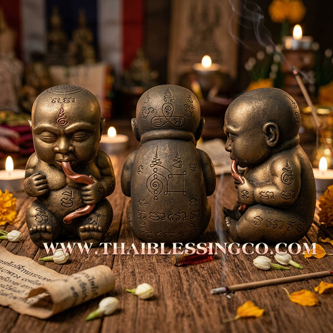 👦 Sacred "Kuman Dut-Sap Rap-Chok" (The Wealth-Sucking & Luck-Receiving Kumara) – Altar Edition: Luang Pu Nen Kaeo Khamphiro, Wat Udom Praison (2023) – The Relentless Spiritual Engine for Continuous Cash Flow and Absolute Abundance!