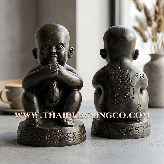 🔥 Sacred "Kuman Dut Rok" (The Child Deity of Perpetual Sustenance) – Altar Statue: Luang Phor Suea, Wat Don Yai Phuean, Sing Buri (2013) – The Infinite Engine for Rapid Wealth, Market Dominance, and Unstoppable Good Fortune!