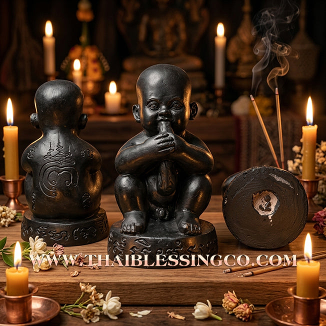 🔥 Sacred "Kuman Dut Rok" (The Child Deity of Perpetual Sustenance) – Altar Statue: Luang Phor Suea, Wat Don Yai Phuean, Sing Buri (2013) – The Infinite Engine for Rapid Wealth, Market Dominance, and Unstoppable Good Fortune!
