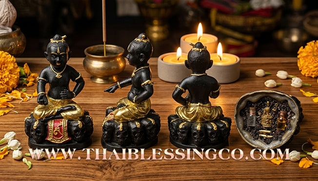 👦 Sacred "Kuman Gao Kot" (9 Urns Kumara) – 2nd Edition "Ong Khru" Altar Statue: Ajarn Weerathep Yan Khru Prasit (2022) – The High-Octane Spiritual Engine for Rapid Wealth, Market Command, and Supernatural Trade Mastery!