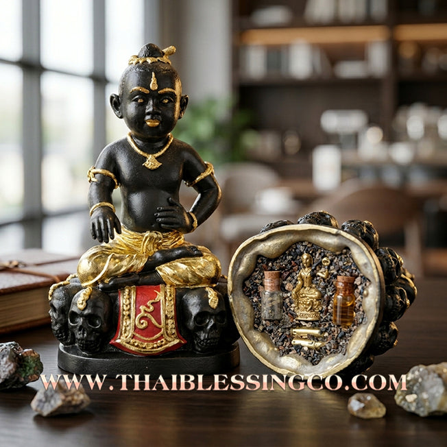 👦 Sacred "Kuman Gao Kot" (9 Urns Kumara) – 2nd Edition "Ong Khru" Altar Statue: Ajarn Weerathep Yan Khru Prasit (2022) – The High-Octane Spiritual Engine for Rapid Wealth, Market Command, and Supernatural Trade Mastery!
