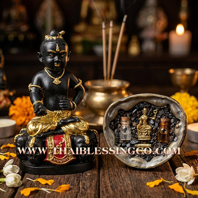 👦 Sacred "Kuman Gao Kot" (9 Urns Kumara) – 2nd Edition "Ong Khru" Altar Statue: Ajarn Weerathep Yan Khru Prasit (2022) – The High-Octane Spiritual Engine for Rapid Wealth, Market Command, and Supernatural Trade Mastery!