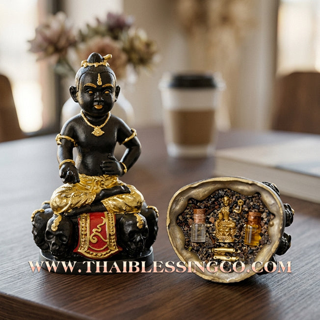 👦 Sacred "Kuman Gao Kot" (9 Urns Kumara) – 2nd Edition "Ong Khru" Altar Statue: Ajarn Weerathep Yan Khru Prasit (2022) – The High-Octane Spiritual Engine for Rapid Wealth, Market Command, and Supernatural Trade Mastery!