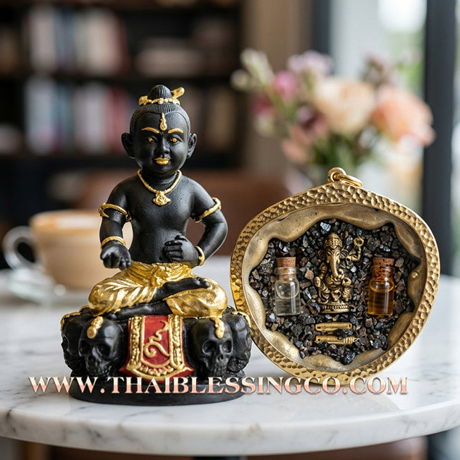 👦 Sacred "Kuman Gao Kot" (9 Urns Kumara) – 2nd Edition "Ong Khru" Altar Statue: Ajarn Weerathep Yan Khru Prasit (2022) – The High-Octane Spiritual Engine for Rapid Wealth, Market Command, and Supernatural Trade Mastery!
