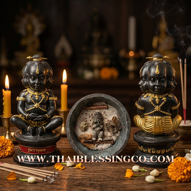 👦 Sacred "Kuman Jatu-Thep" (The Four Celestial Kumaras) – Bucha Statue Edition: Luang Pu Nen Kaeo (2013) – The Ultimate Engine for Wealth Manifestation, Business Guardianship, and Unstoppable Trade!