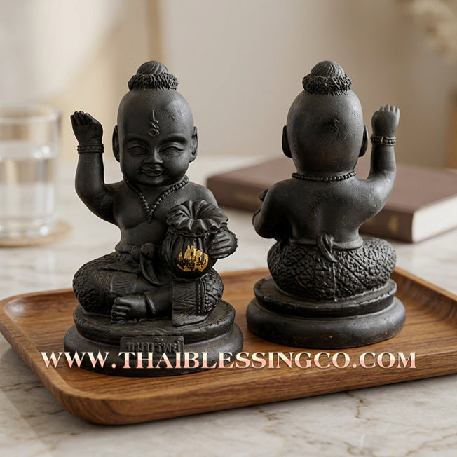 👦 Sacred "Kuman Khum-Sap" (The Treasure Vault Kumara) – Resin Bucha Statue Edition: Luang Ta Liang, Wat Khao Rang (2012) – The Master Key to Unlocking Wealth, Trade Dominance, and Infinite Abundance!