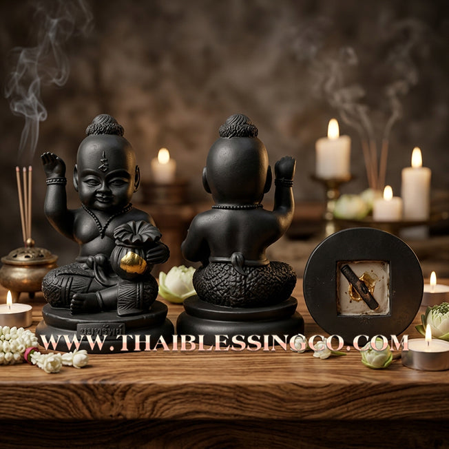 👦 Sacred "Kuman Khum-Sap" (The Treasure Vault Kumara) – Resin Bucha Statue Edition: Luang Ta Liang, Wat Khao Rang (2012) – The Master Key to Unlocking Wealth, Trade Dominance, and Infinite Abundance!