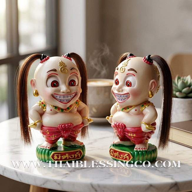 ✨🔥 Sacred "Kuman Mee Tang" (The Wealthy Child) – Hand-Painted Altar Resin Edition: Luang Pu Nen Kaew, Wat Udom Phraison – The Divine Engine for Financial Growth, Irresistible Magnetism, and Unstoppable Life Elevation!