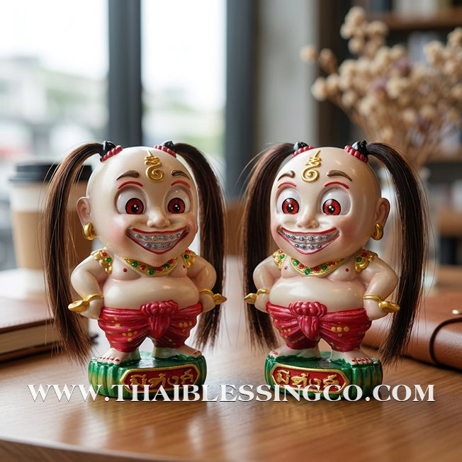 ✨🔥 Sacred "Kuman Mee Tang" (The Wealthy Child) – Hand-Painted Altar Resin Edition: Luang Pu Nen Kaew, Wat Udom Phraison – The Divine Engine for Financial Growth, Irresistible Magnetism, and Unstoppable Life Elevation!