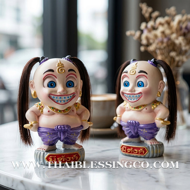 ✨🔥 Sacred "Kuman Mee Tang" (The Wealthy Child) – Hand-Painted Altar Resin Edition: Luang Pu Nen Kaew, Wat Udom Phraison – The Divine Engine for Financial Growth, Irresistible Magnetism, and Unstoppable Life Elevation!