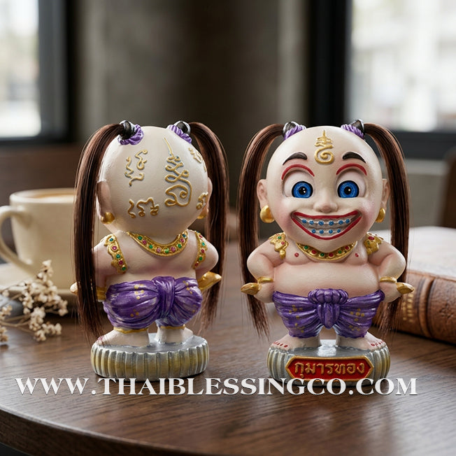 ✨🔥 Sacred "Kuman Mee Tang" (The Wealthy Child) – Hand-Painted Altar Resin Edition: Luang Pu Nen Kaew, Wat Udom Phraison – The Divine Engine for Financial Growth, Irresistible Magnetism, and Unstoppable Life Elevation!