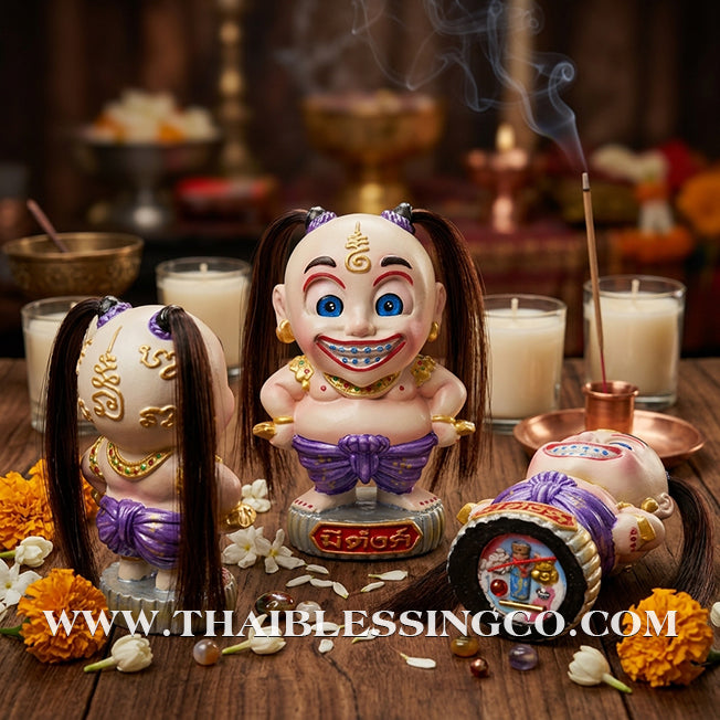 ✨🔥 Sacred "Kuman Mee Tang" (The Wealthy Child) – Hand-Painted Altar Resin Edition: Luang Pu Nen Kaew, Wat Udom Phraison – The Divine Engine for Financial Growth, Irresistible Magnetism, and Unstoppable Life Elevation!
