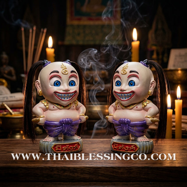 ✨🔥 Sacred "Kuman Mee Tang" (The Wealthy Child) – Hand-Painted Altar Resin Edition: Luang Pu Nen Kaew, Wat Udom Phraison – The Divine Engine for Financial Growth, Irresistible Magnetism, and Unstoppable Life Elevation!