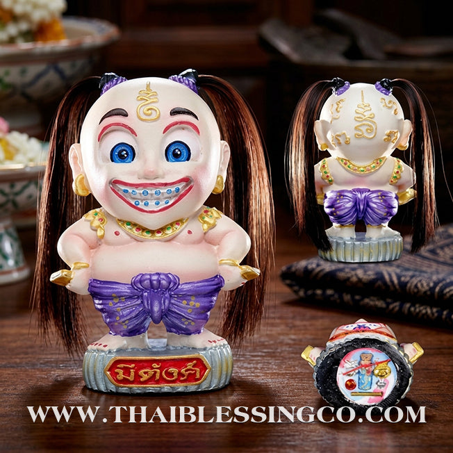 ✨🔥 Sacred "Kuman Mee Tang" (The Wealthy Child) – Hand-Painted Altar Resin Edition: Luang Pu Nen Kaew, Wat Udom Phraison – The Divine Engine for Financial Growth, Irresistible Magnetism, and Unstoppable Life Elevation!