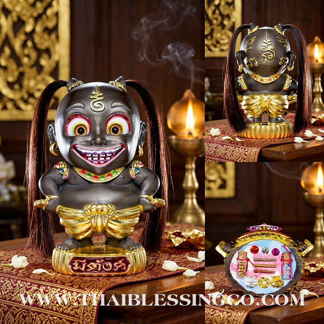 💰 Sacred "Kuman Mee Tang" (The Wealthy Child) – Hand-Painted Bronze Altar Edition: Luang Pu Nen Kaew, Wat Udom Phraison – The Divine Engine for Financial Mastery, Magnetic Charm, and Unstoppable Life Elevation!