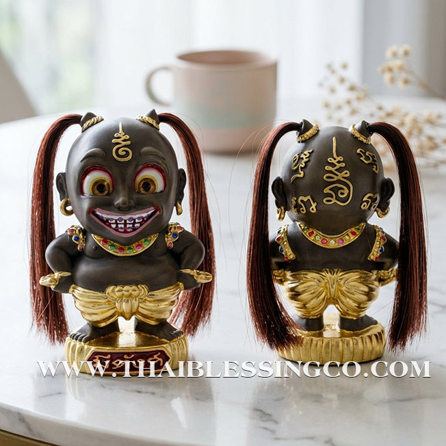💰 Sacred "Kuman Mee Tang" (The Wealthy Child) – Hand-Painted Bronze Altar Edition: Luang Pu Nen Kaew, Wat Udom Phraison – The Divine Engine for Financial Mastery, Magnetic Charm, and Unstoppable Life Elevation!
